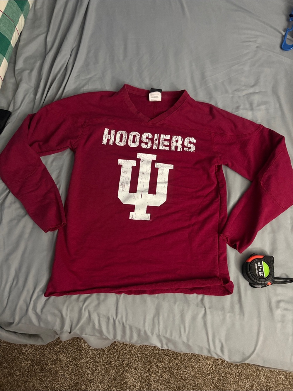 Indiana University Crimson crewneck & V-Neck Tee with White Logo bundle CALL OUT